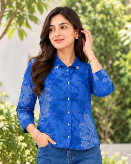 Nefioraa Women's Multicolor Floral Printed Natural Crepe Shirt | Premium Relaxed Fit Casual, Office & Resort Wear